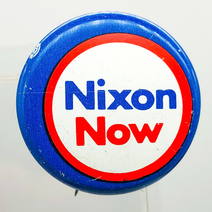 Richard Nixon Now Button Pin 1" Presidential Campaign Politics COADCO Vintage 4