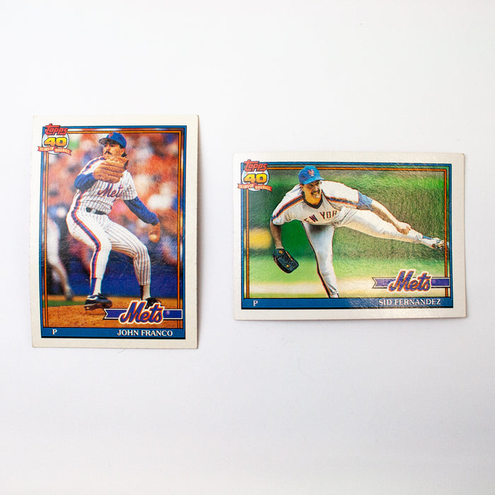 1991 Topps New York Mets John Franco & Sid Fernandez Cards