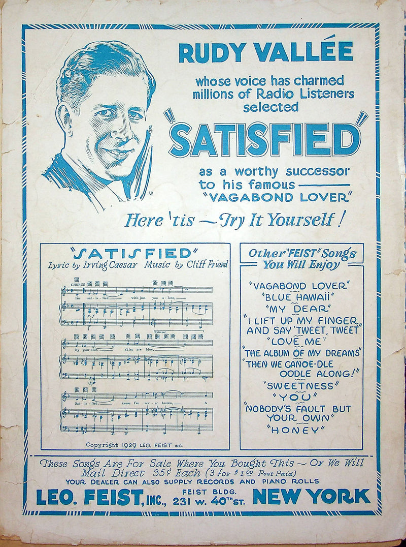 Sheet Music Honey Rudy Vallee Seymour Simons Haven Gillespie 1928 Foxtrot Song 3