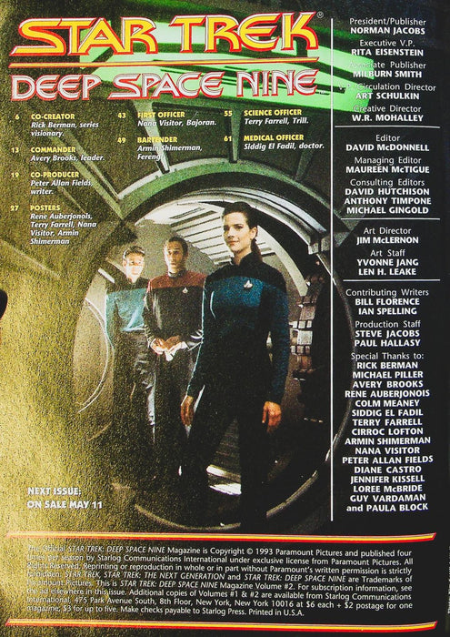 Star Trek Deep Space Nine Magazine 1993 Vol 2 Avery Brooks Interview Rick Berman 2
