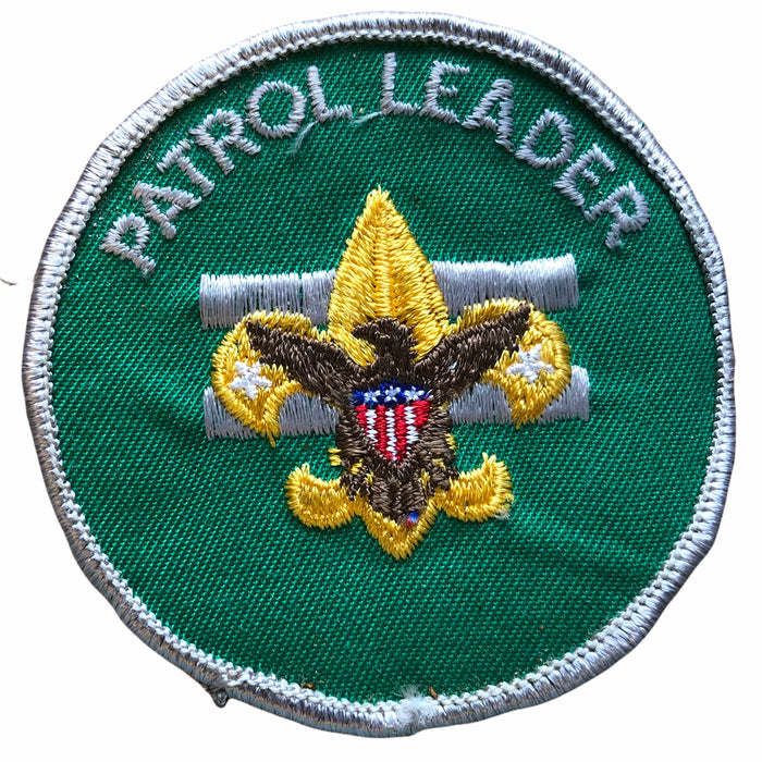 3ct Boy Scouts Patrol Leader Patch Clear Plastic Back Brown Eagle Gray Border 10