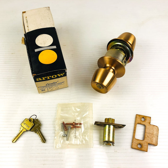 Arrow 351 Panic Proof Door Knob Lockset Keyed Cavalier DCx10 Cylinder Entrance 2