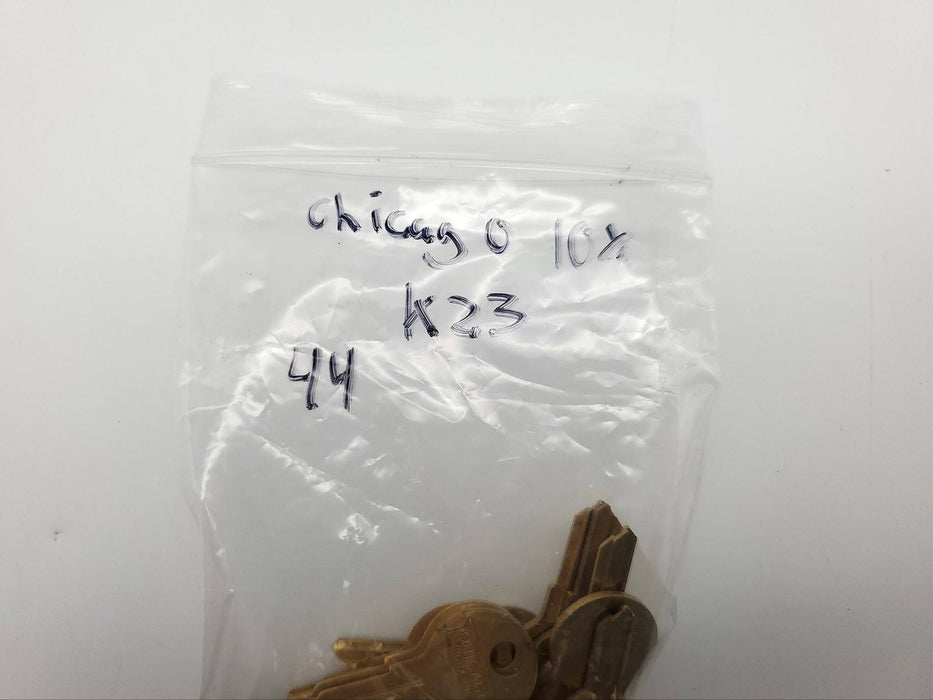 10x Chicago Lock Co K-23 Key Blanks Cabinet Lock Brass Vintage Original NOS