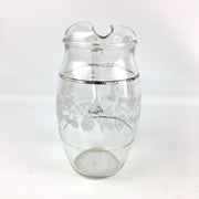 MCM Pitcher & Glass Tumbler Set 7" Pitcher & 4x 2-3" Tumblers Gold Band 5