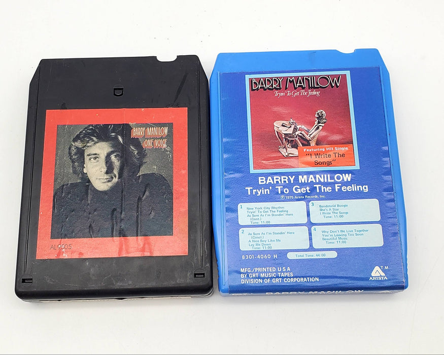 Barry Manilow One Voice & Tryin To Get The Feelin 8-Track Tapes (Lot of 2)