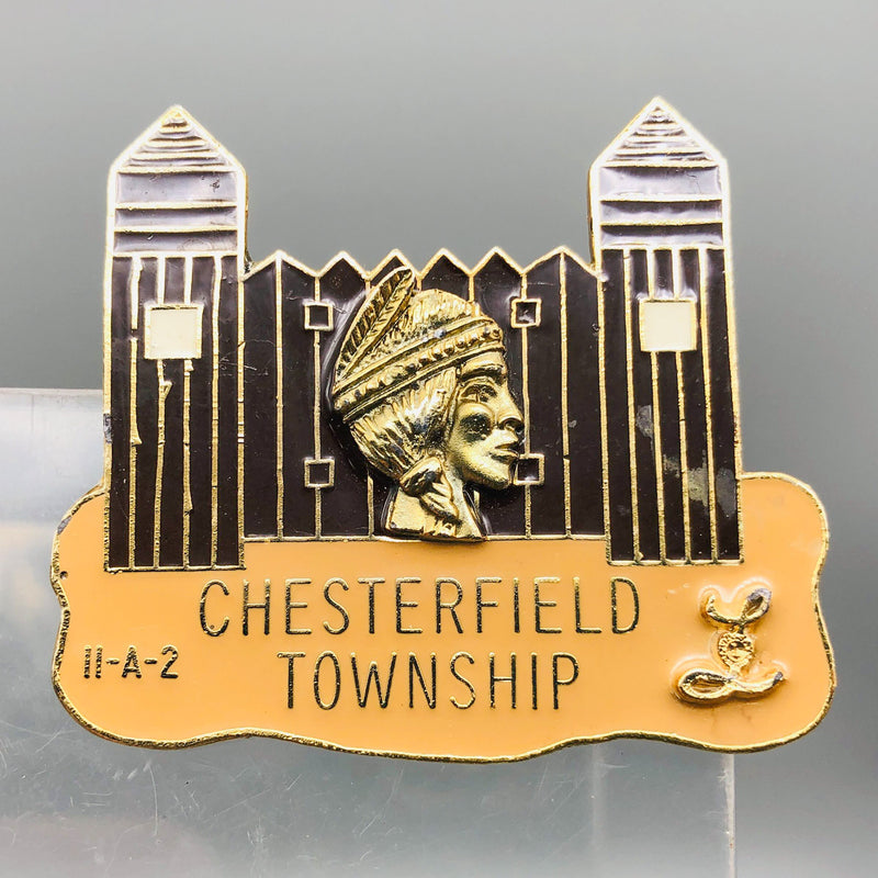 Vintage Lions Club Lapel Pin Pinback Chesterfield Township 11-A-2 Michigan Fort