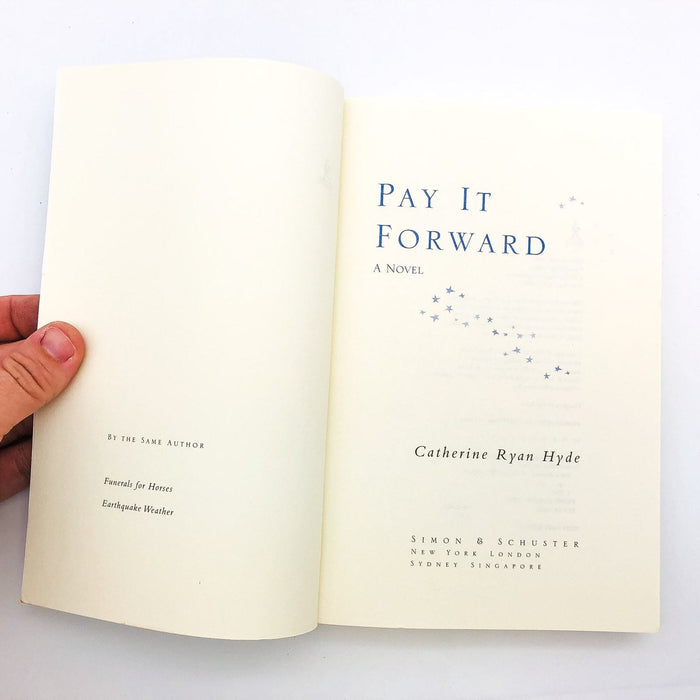 Pay It Forward SC Catherine Ryan Hyde 2000 Coming of Age Good People 1st Edition 6