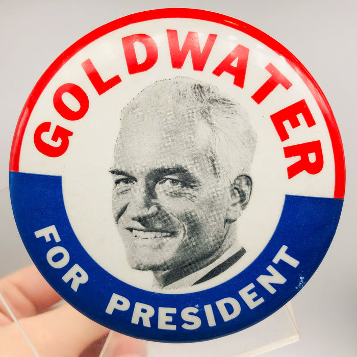 Barry Goldwater For President Button Pin 3.25" Political Campaign Union Made 1