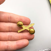 US Army Field Artillery Pin Crossed Cannons AMCraft Attleboro Acid Test 2 Clutch 6