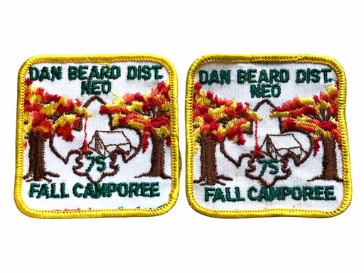 2ct Boy Scouts Dan Beard District Northeast Ohio NEO Fall Camporee Patch 1975 2