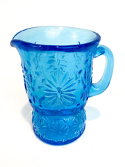 Blue Mayfair Depression Drinking Glass Short Stemmed Diamond Juice Tumbler 1