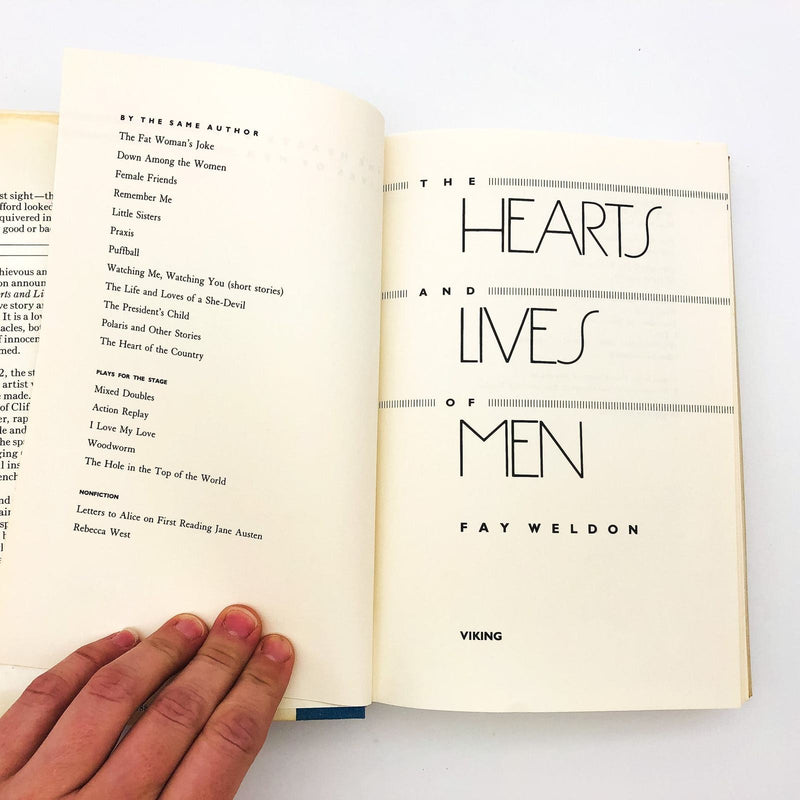 The Hearts and Lives of Men Hardcover Fay Weldon 1988 Love Marriage 1st Ed 2 7
