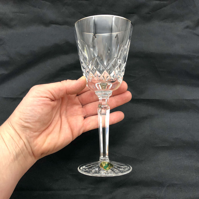 1ct Waterford Crystal Wine Goblet Lismore Pattern 7-3/8" Signed Signature Glass