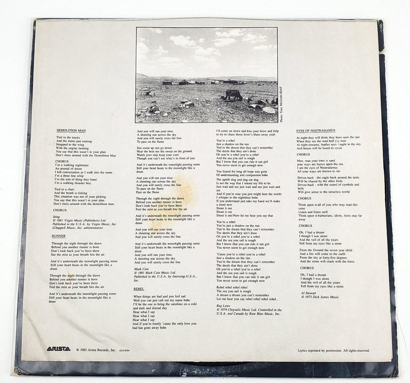 Manfred Mann's Earth Band Somewhere In Afrika Record 33 RPM LP Arista 1983 7