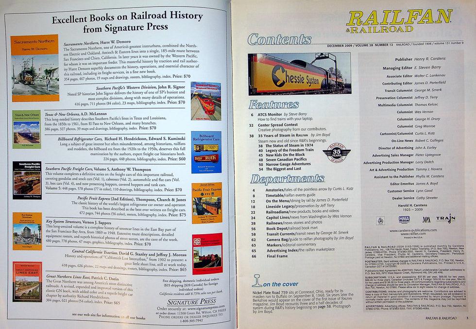 Railfan & Railroad Magazine December 2009 Vol 28 No 12 35th Anniversary Issue