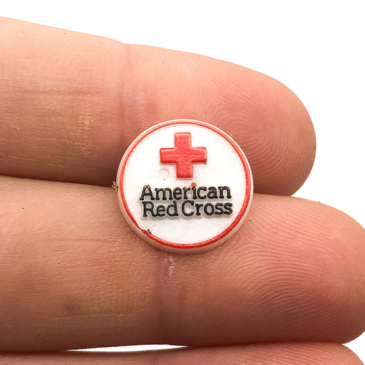 American Red Cross Lapel Pin Plastic Vintage Simple Insignia Emblem 1
