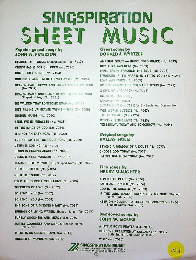 Sheet Music Walk With Me Al Langdon Harry Slaughter 1963 Religious Christian 3