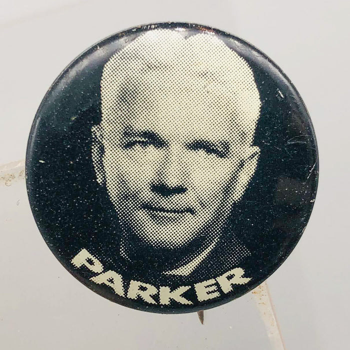 Parker Political Campaign Button Pin .875" Lithographers Union Label Vintage 21