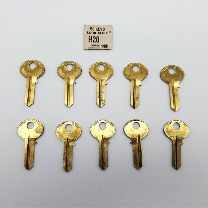 10x Ilco H20 / 1003M Key Blanks For Hudson File Cabinet Locks Brass 5 Pin NOS