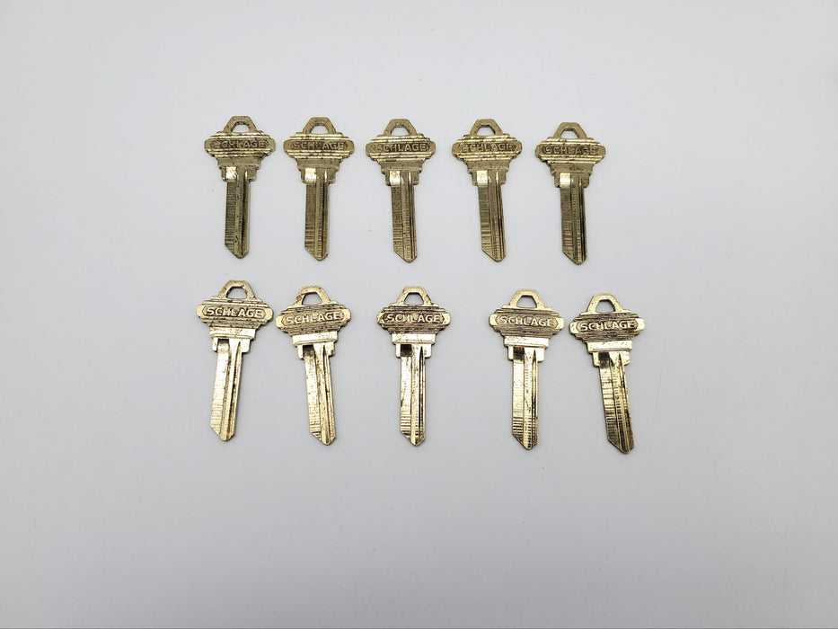 10x Schlage Key Blanks 35-101 G Key Way 6 Pin Nickel Silver NOS