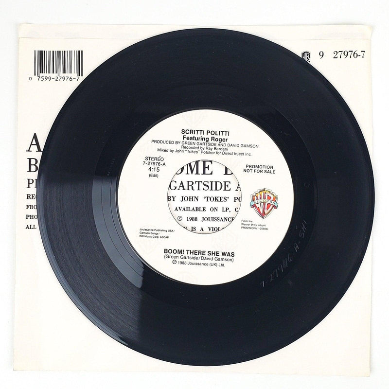 Scritti Politti Boom! There She Was Record 45 RPM Single Warner Bros 1988 Promo 4