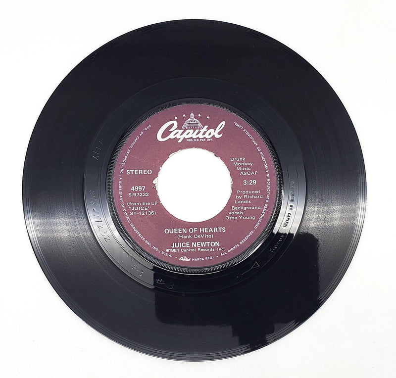 Juice Newton Queen Of Hearts 45 RPM Single Record Capitol Records 1981 4997 Cpy1 1