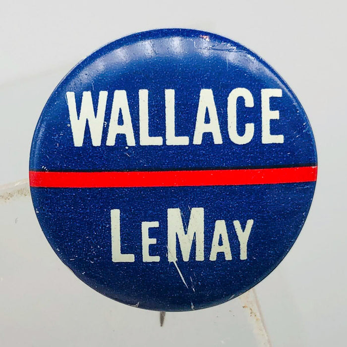 George Wallace Curtis LeMay Button Pin .875" Presidential Campaign Vintage 9