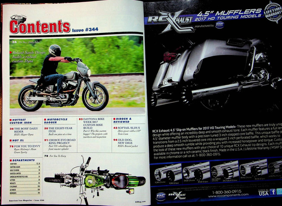 American Iron Motorcycle Magazine Jan # 344 2017 RSD Dyna Rolands Personal Ride