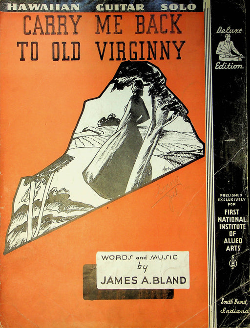 Vintage Hawaiian Sheet Music Carry Me Back To Old Virginny Guitar Solo J Bland 1