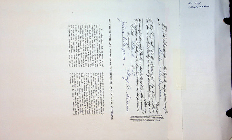 Reiter Dairy Company Stock Certificate Bond Scripophilly Akron Ohio 1965 No 206