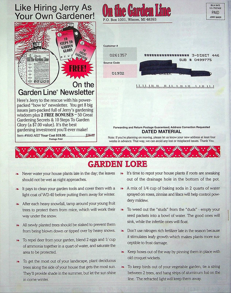 On The Garden Line Magazine January 1998 Winter Gardening Tips, Mistletoe