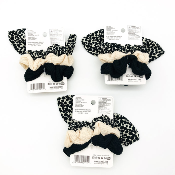 9-Piece Scunci Scrunchies Hair Ties Lot Black Leopard Print Light Summer 12495