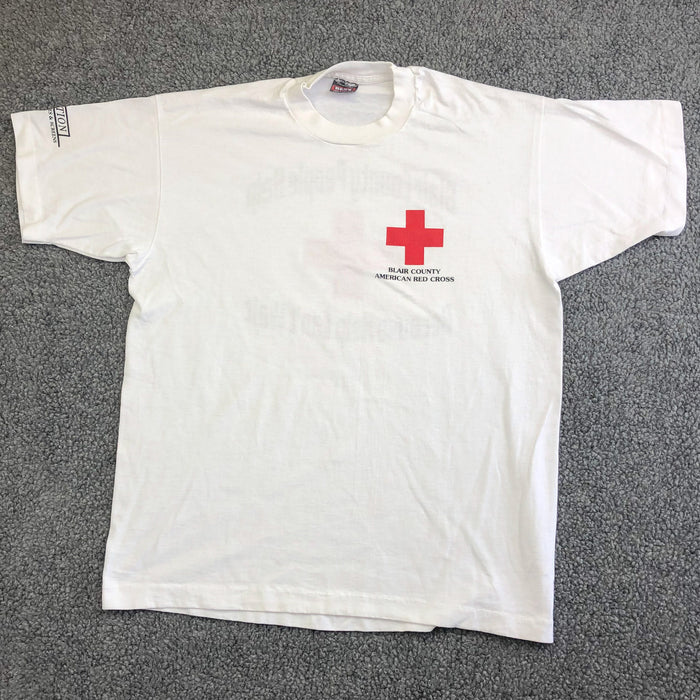 American Red Cross T Shirt Large L Best Fruit Of The Loom White Blair County PA