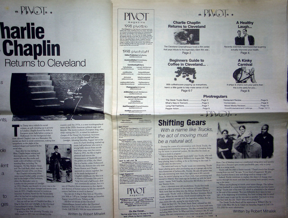 Pivot Magazine Jul-Aug 1998 Derek Trucks Band Kinky Carnival Fetish Playland