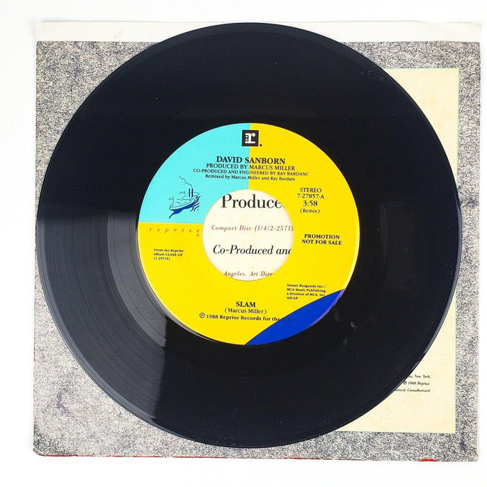 David Sanborn Slam Record 45 RPM Single 7-27857-A Reprise 1988 Promo 3