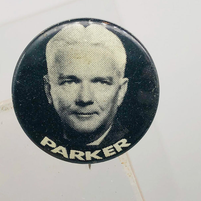 Parker Political Campaign Button Pin .875" Lithographers Union Label Vintage 7