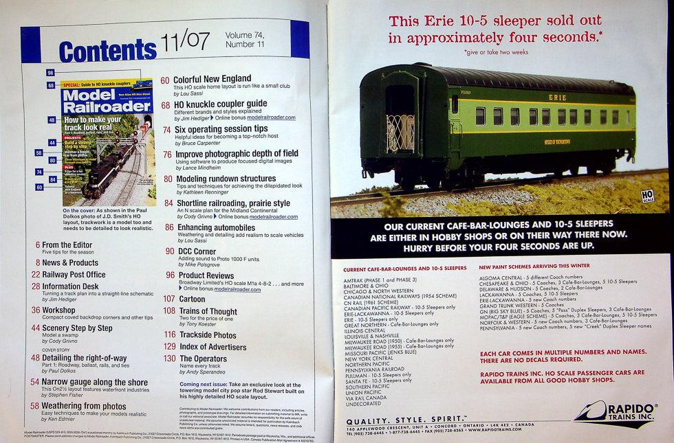 Model Railroader Magazine November 2007 Vol 74 No 11 How To Make Track Look Real