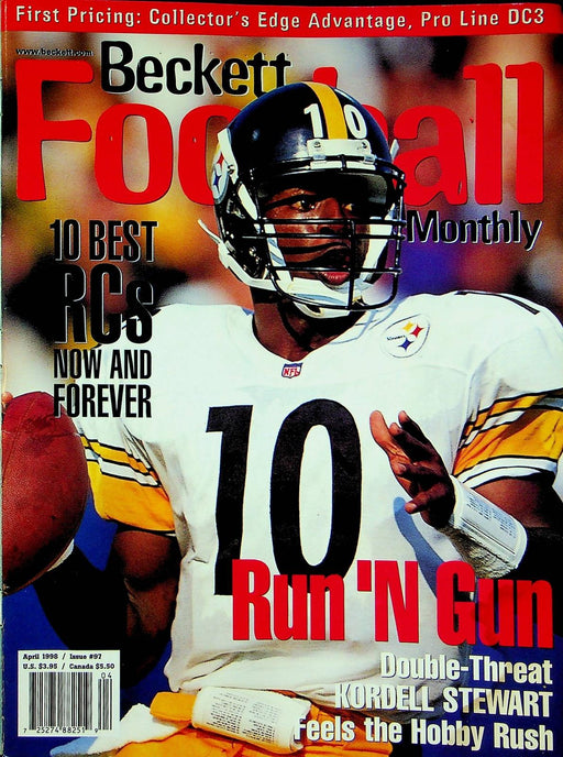 Beckett Football Magazine Apr 1998 # 97 Kordell Stewart Stealers Antonio Freeman 1