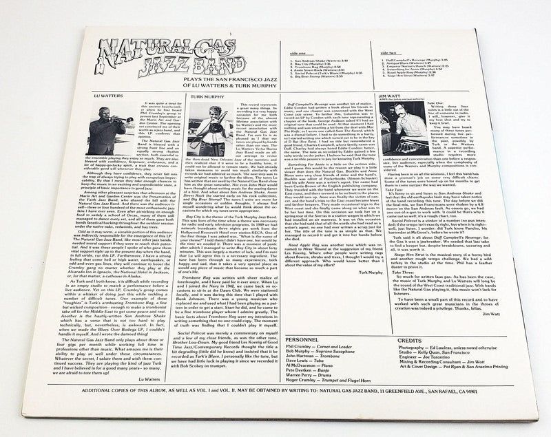 Natural Gas Jazz Band Plays Jazz of Lu Watters & Turk Murphy Vol 3 33 LP Record 2