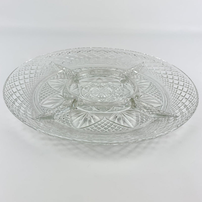 Vintage Luminarc Cristal D'Arques-Durand Divided Glass Relish Dish 10" 3