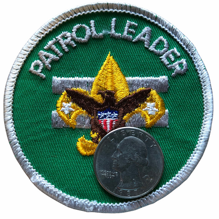 3ct Boy Scouts Patrol Leader Patch Clear Plastic Back Brown Eagle Gray Border 6