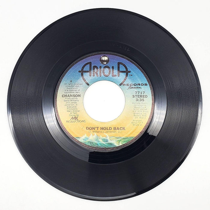 Chanson Don't Hold Back 45 RPM Single Record Ariola Records America 1978 7717 1