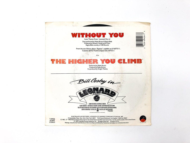 Peabo Bryson Without You Record 45 RPM Single 7-69426 Columbia 1987 Picture 2