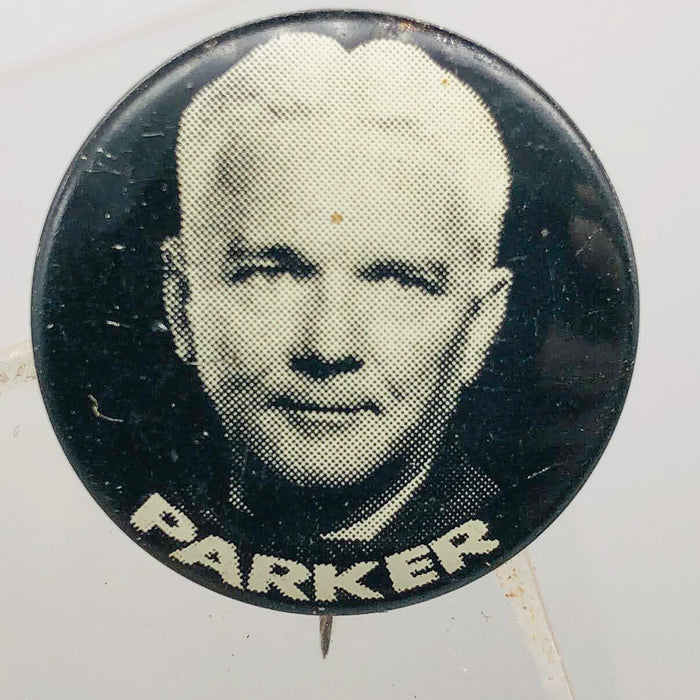 Parker Political Campaign Button Pin .875" Lithographers Union Label Vintage 15