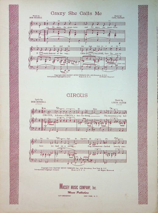 My Heart Cries For You Sheet Music Carl Sigman Percy Faith Dinah Shore Love Song 3