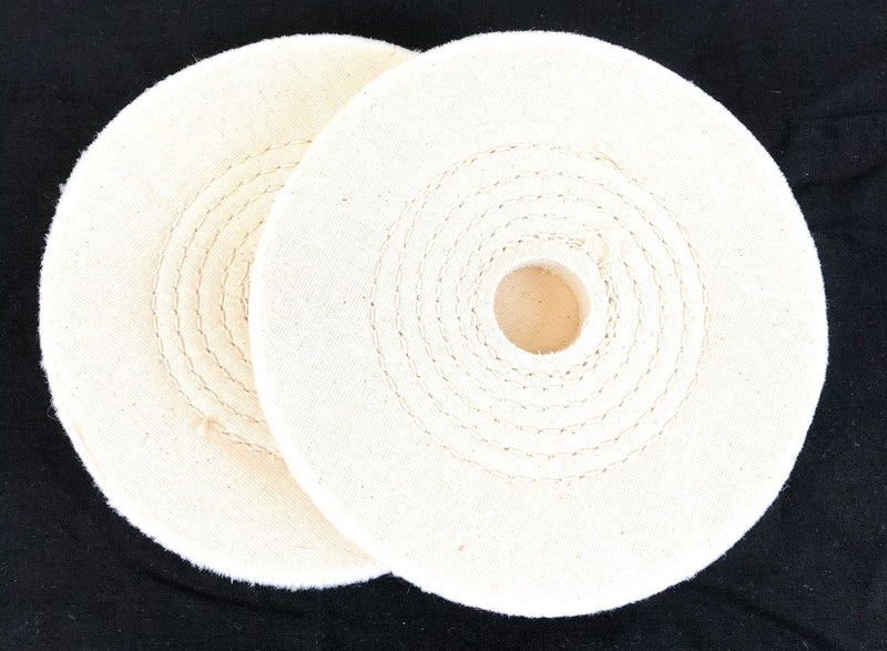 6" Buffing Polishing Wheel Buffer Pad 2pk 1" Arbor Cotton 50 Ply Spiral Sewn 2