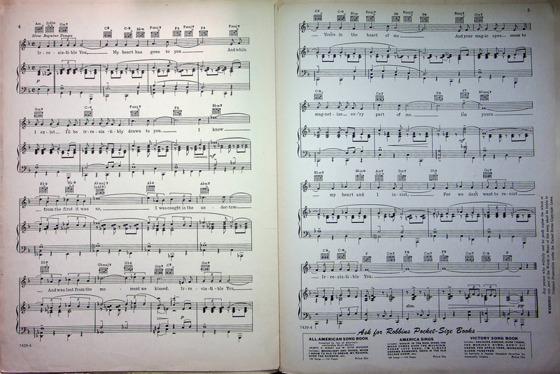 Broadway Rhythm Sheet Music Irresistible You 1944 George Murphy Ginny Simms Raye 3