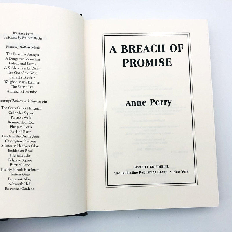 A Breach Of Promise Hardcover Anne Perry 1998 Victorian England Court Room Drama 7