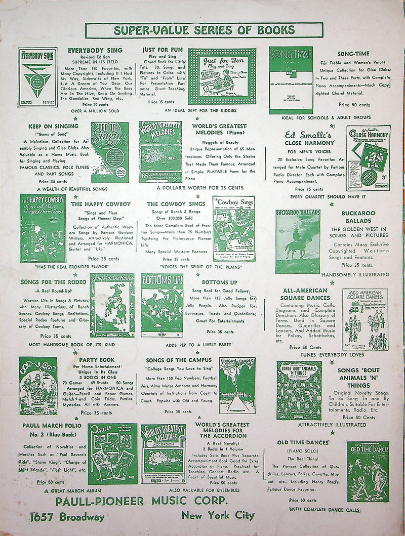 Sheet Music I Wuv A Wabbit Milton Berle Ervin Drake Paul Martell 1945 WW2 Song 3