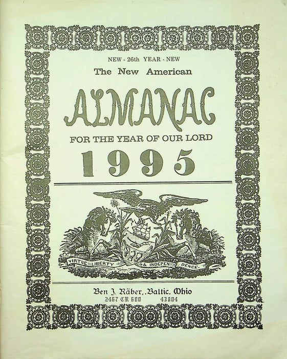 1995 Raber's New American Almanac Baltic Ohio Bookstore Old Order Amish Booklet